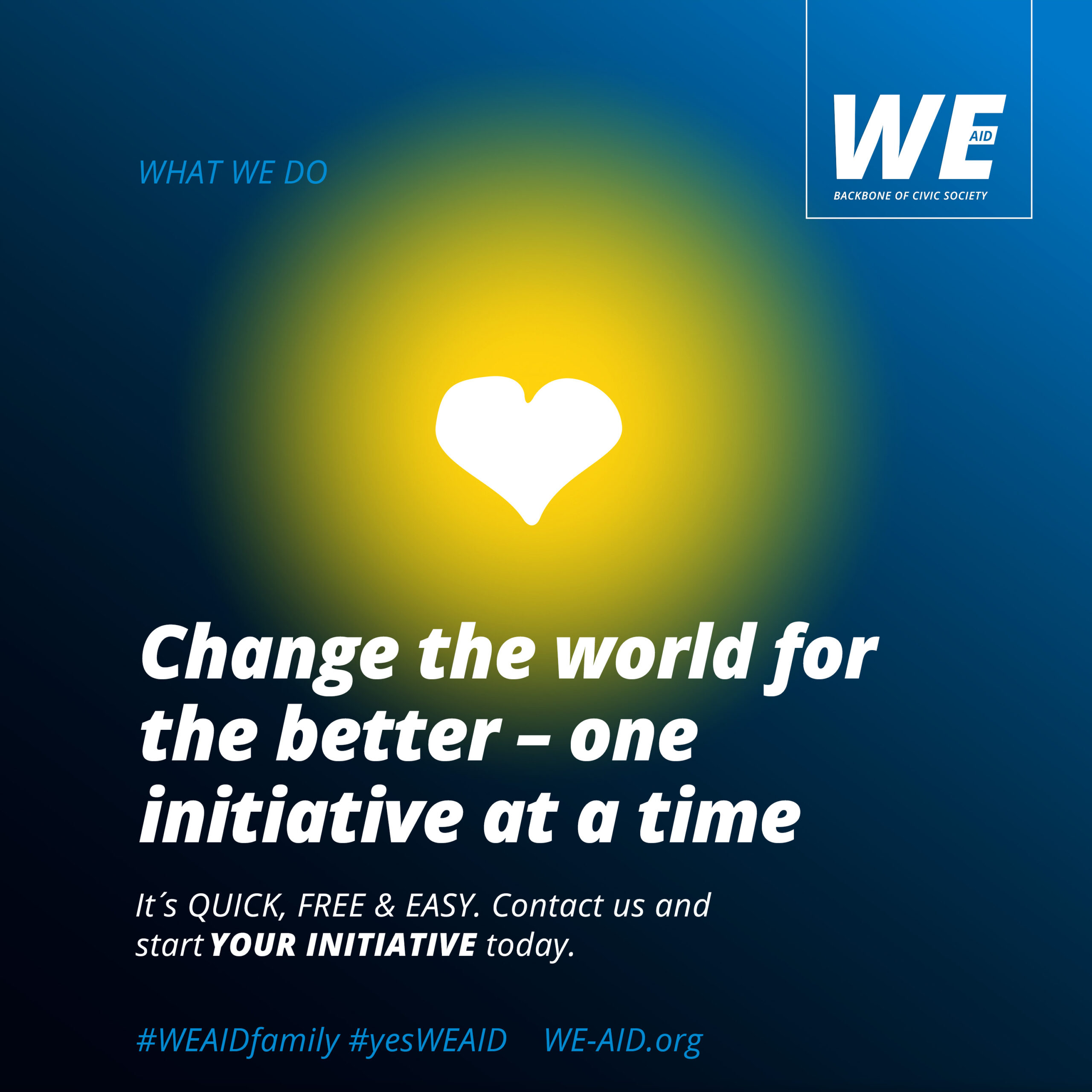 One initiative at a time changing the world for the BETTER - our first WE AID iactivity report is here!