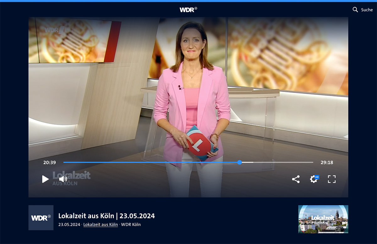 Initiative supported by WE AID: Orchester für Vielfalt – Orchestra for Diversity on national TV WDR Cologne Köln